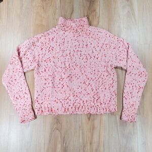 🔸️Lauren Conrad Pink Popcorn Mock Turtleneck Sweater Small